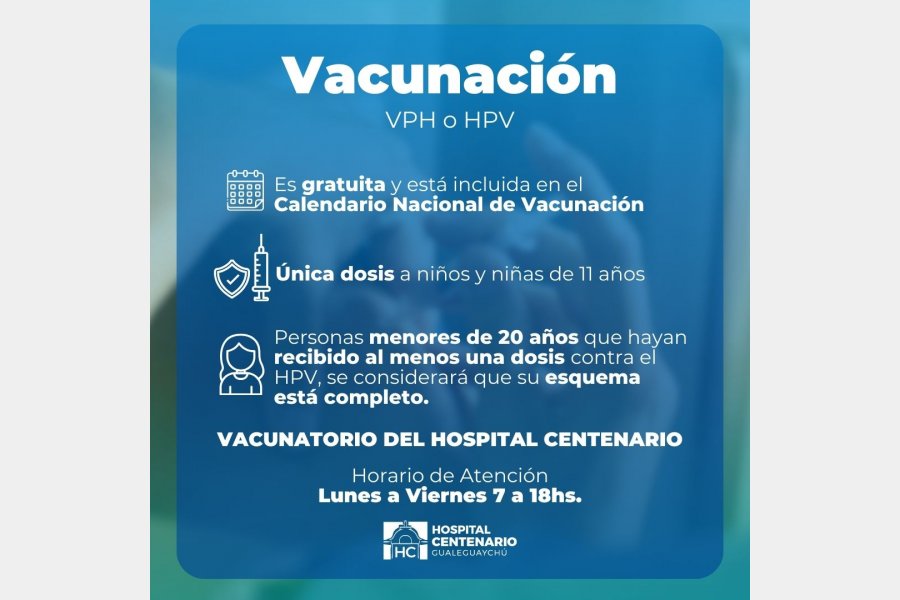 Vacunación de HPV: se aplicará una única dosis