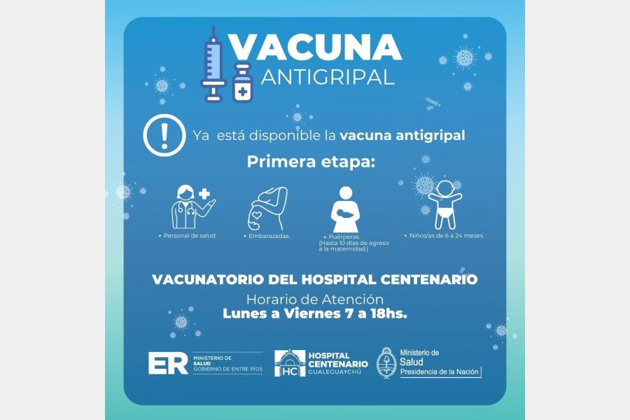 El Hospital Centenario comenzó con la vacunación antigripal
